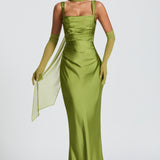 Olive Green Calanthe Maxi Dress