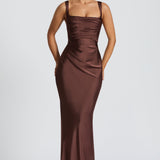 Calanthe Maxi Dress - Plum Brown