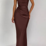 Calanthe Maxi Dress - Plum Brown