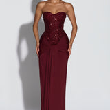 Bordó Carina Maxi Dress