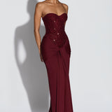 Bordó Carina Maxi Dress
