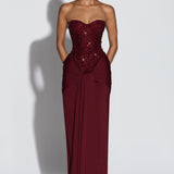 Bordó Carina Maxi Dress