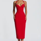 Cassia Midi Dress - Red