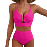 🔥 S-2XL 🌞 Női Magas Derekú Push Up Bikini 🌊👙