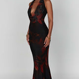 Chrishelle Maxi Dress - Fire Pattern