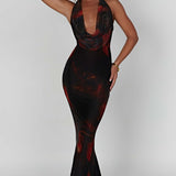 Chrishelle Maxi Dress - Fire Pattern
