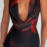 Chrishelle Maxi Dress - Fire Pattern