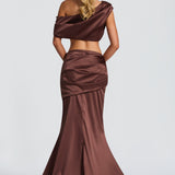 Claudette Maxi Skirt - Plum Brown