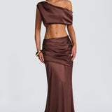 Claudette Maxi Skirt - Plum Brown