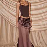 Claudette Maxi Skirt - Plum Brown