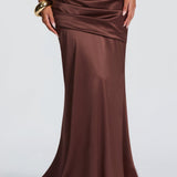 Claudette Maxi Skirt - Plum Brown