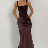 Claudette Maxi Skirt - Plum Brown