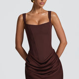 Cornelia Mini Dress - Plum Brown