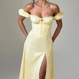 Courtney Midi Dress - Lemon