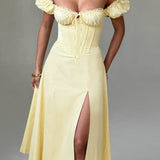 Courtney Midi Dress - Lemon