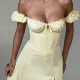 Courtney Midi Dress - Lemon