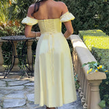 Courtney Midi Dress - Lemon