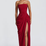 Cyra Maxi Dress - Deep Red
