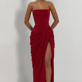 Cyra Maxi Dress - Deep Red
