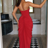 Cyra Maxi Dress - Deep Red