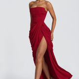 Cyra Maxi Dress - Deep Red