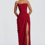 Cyra Maxi Dress - Deep Red