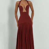 Cyrene Maxi Dress - Deep Rust Brown