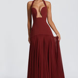 Cyrene Maxi Dress - Deep Rust Brown