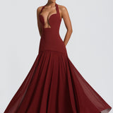 Cyrene Maxi Dress - Deep Rust Brown