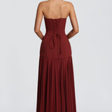 Cyrene Maxi Dress - Deep Rust Brown