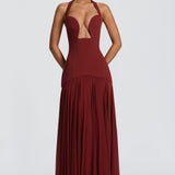 Cyrene Maxi Dress - Deep Rust Brown