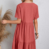 👗💃Retro Női V-nyakú Pamut Ruha