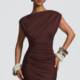 Demelza Maxi Dress - Plum Brown