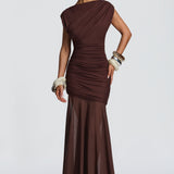 Demelza Maxi Dress - Plum Brown