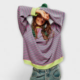 Maarja | Csíkos Oversized Pulóver