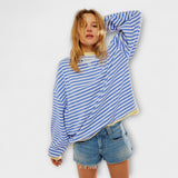 Maarja | Csíkos Oversized Pulóver