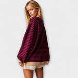 Maarja | Csíkos Oversized Pulóver