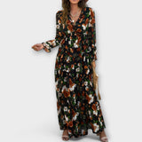 Irina | Mintás Maxi Ruha Lillelise
