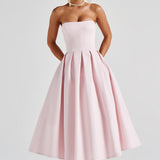 Edith Midi Dress - Pink
