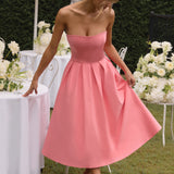Edith Midi Dress - Coral Pink