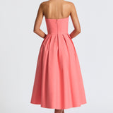 Edith Midi Dress - Coral Pink