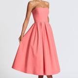 Edith Midi Dress - Coral Pink