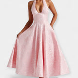 Maya | Midi Dress with Open Back and Lacing