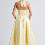 Effie Midi Dress - Lemon
