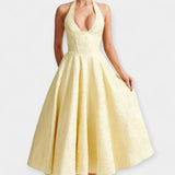 Maya | Midi Dress with Open Back and Lacing