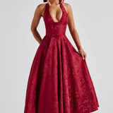 Effie Midi Dress - Red