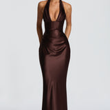 Elowen Maxi Dress - Plum Brown