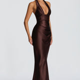 Elowen Maxi Dress - Plum Brown