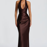 Elowen Maxi Dress - Plum Brown