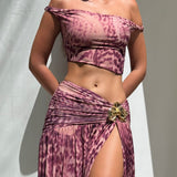 Magenta Orchidea Patterned Eva Top